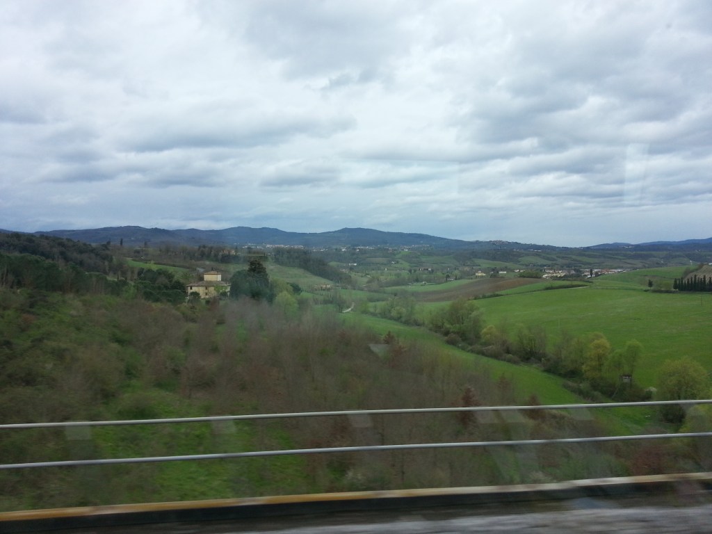 Scenic views from the Frecciarossa train.