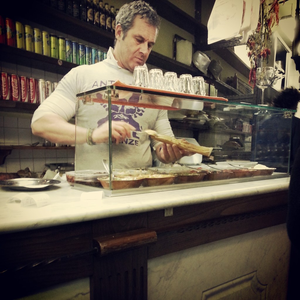 Layering on the rose sauce. mmm