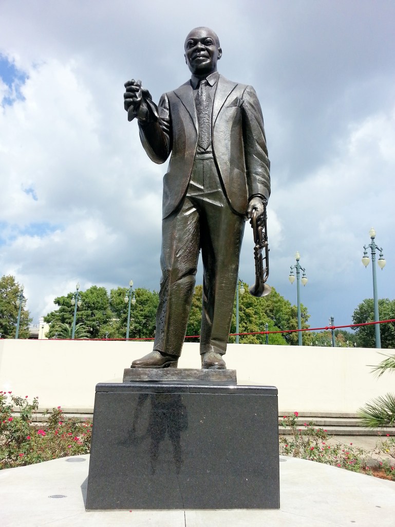 Louis Armstrong monument in Louis Armstrong Park located in the Tremé neighborhood of New Orleans.