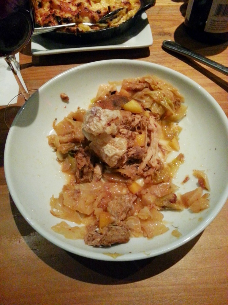 Cochon New Orleans Grilled beef short rib with white bbq sauce, pickled cabbage & field peas